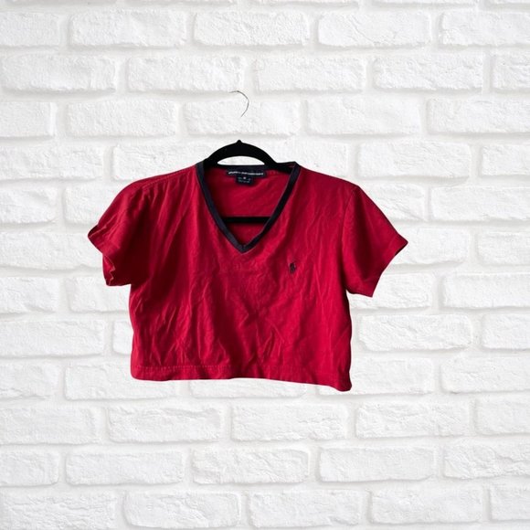 US M | Vintage Ralph Lauren V-neck Crop Top - Picture 1 of 3